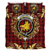 Campbell of Armaddie Tartan Crest Bedding Set - Golden Thistle Style